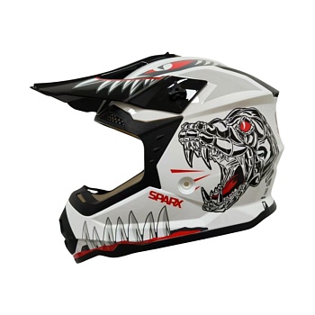 Шлем эндуро SPARX Jet Monster (WS-905) , белый люминесцентный, YS